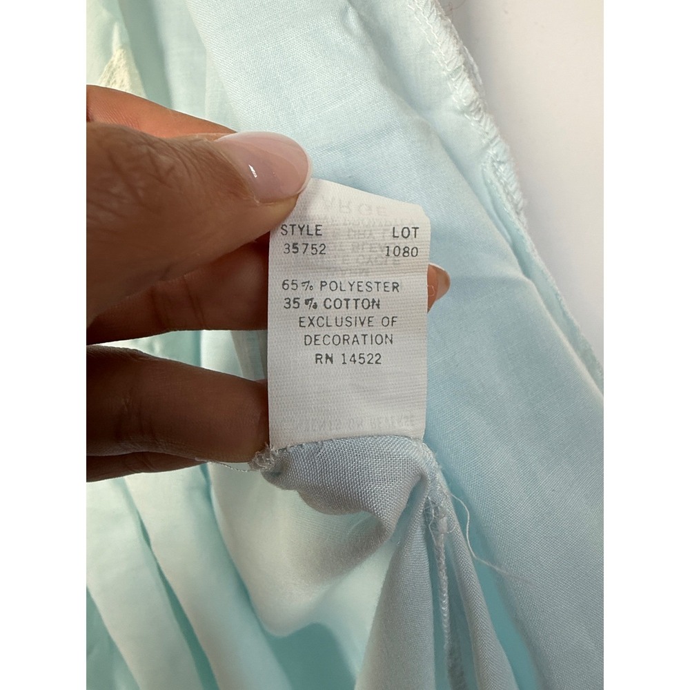 Vtg Christian Dior Lingerie Set Nightgown Robe 70s 80s Blue Romantic Cottagecore - Picture 9 of 11